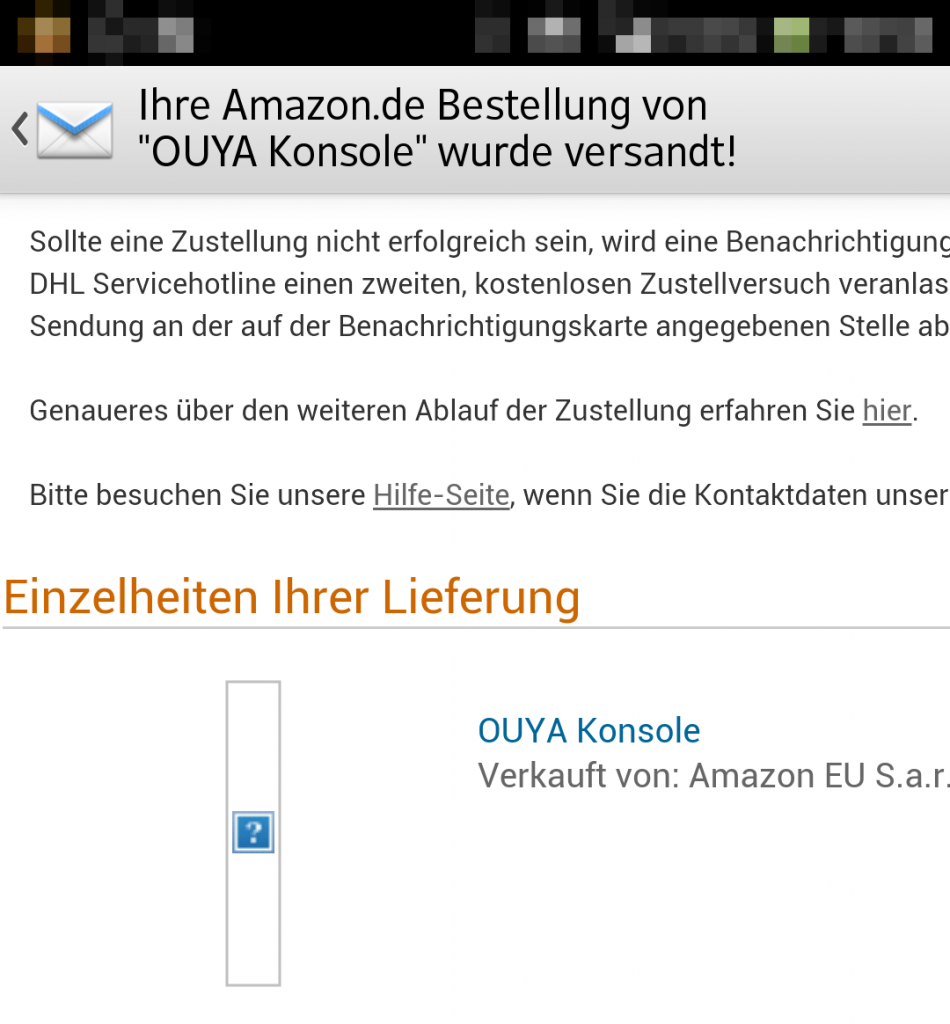 Screenshot Amazon.de-Bestellung